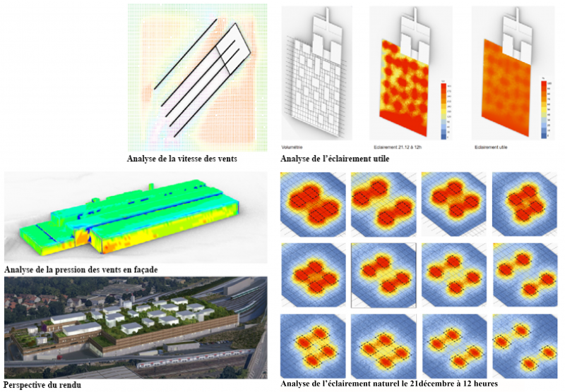 Figure 8 : Description en images de l’étude pour le centre d’exploitation de Rosny‑sous‑Bois